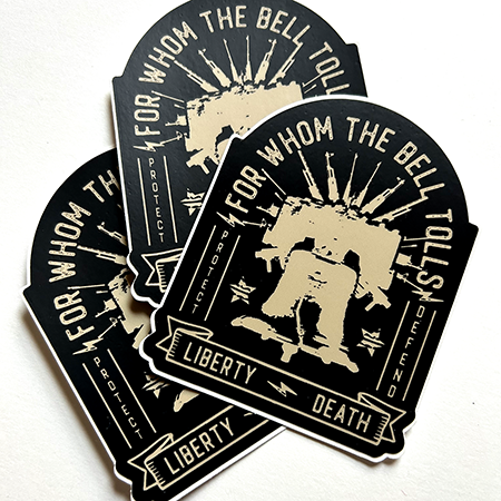 HMSC For Whom The Bell Tolls 3" Sticker (sold individually)