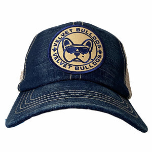 Velvet Bulldog Distressed Denim Trucker Hat